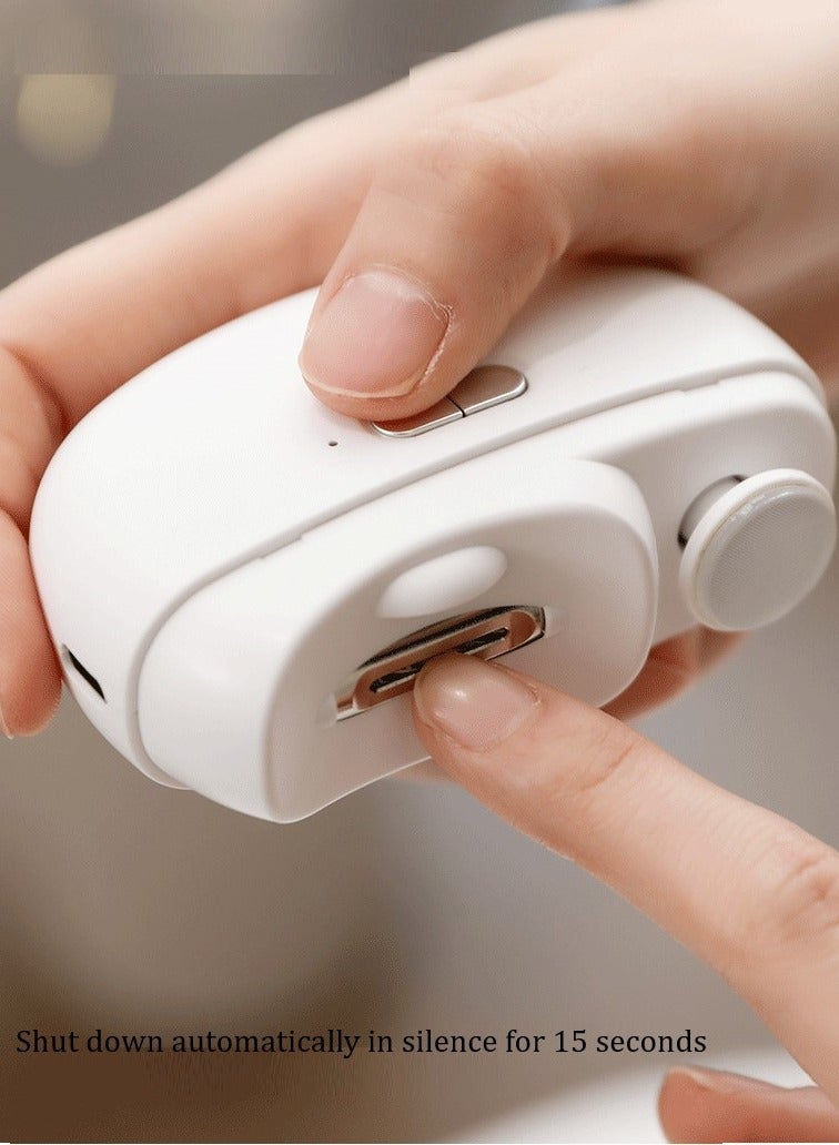 GUDOO ماكينة قص أظافر كهربائية أوتوماتيكية مع سرعتين خفيفتين لقص أظافر اليد ومبرد 2 في 1 تصميم لتخزين قصاصات الأظافر عن طريق USB قابلة لإعادة الشحن، ماكينة تشذيب أظافر آمنة - Image 3