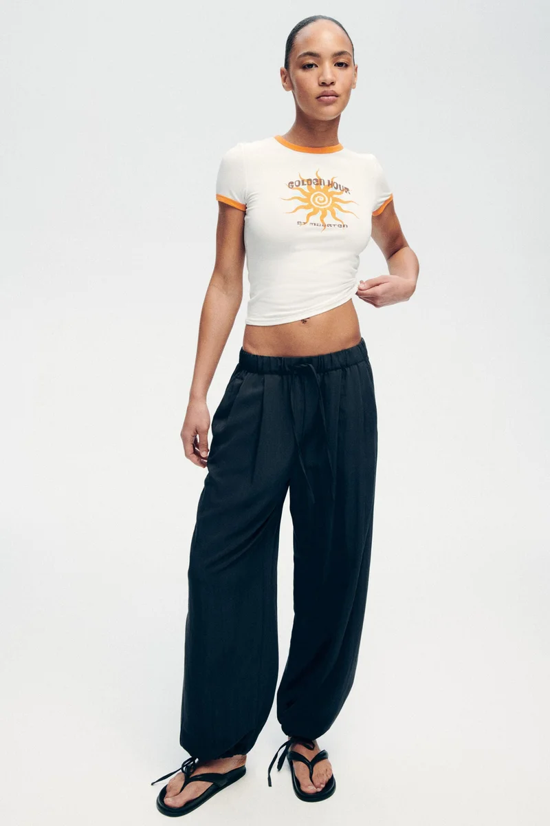 H&M Tie-detail balloon trousers