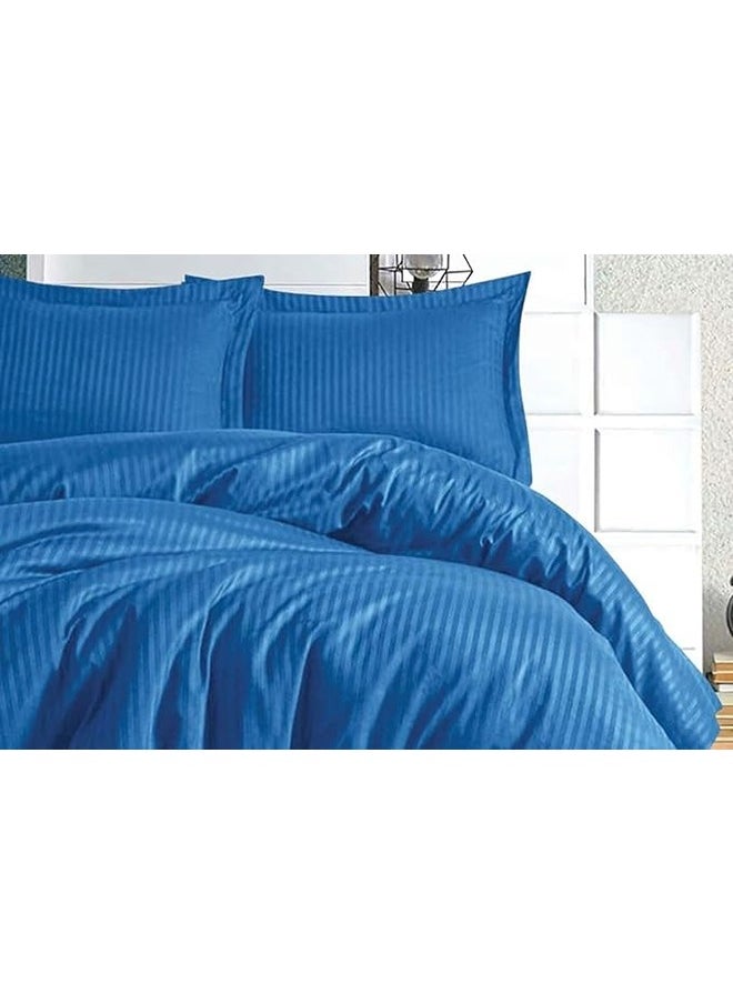 QBED Elastic Striped Sheet Set of 3 Turquoise  - Image 3