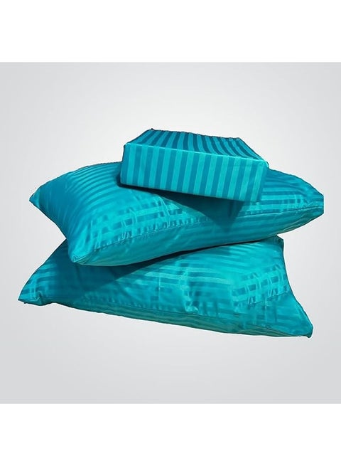 Elastic Striped Sheet Set of 3 Turquoise