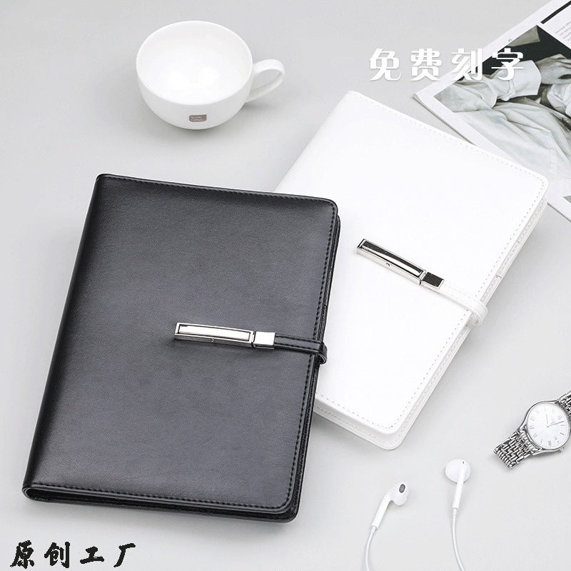 A5 Notebook New Simple Diary Meeting Record Business Office Work Loose-Leaf Notepad With Buckle - Image 2