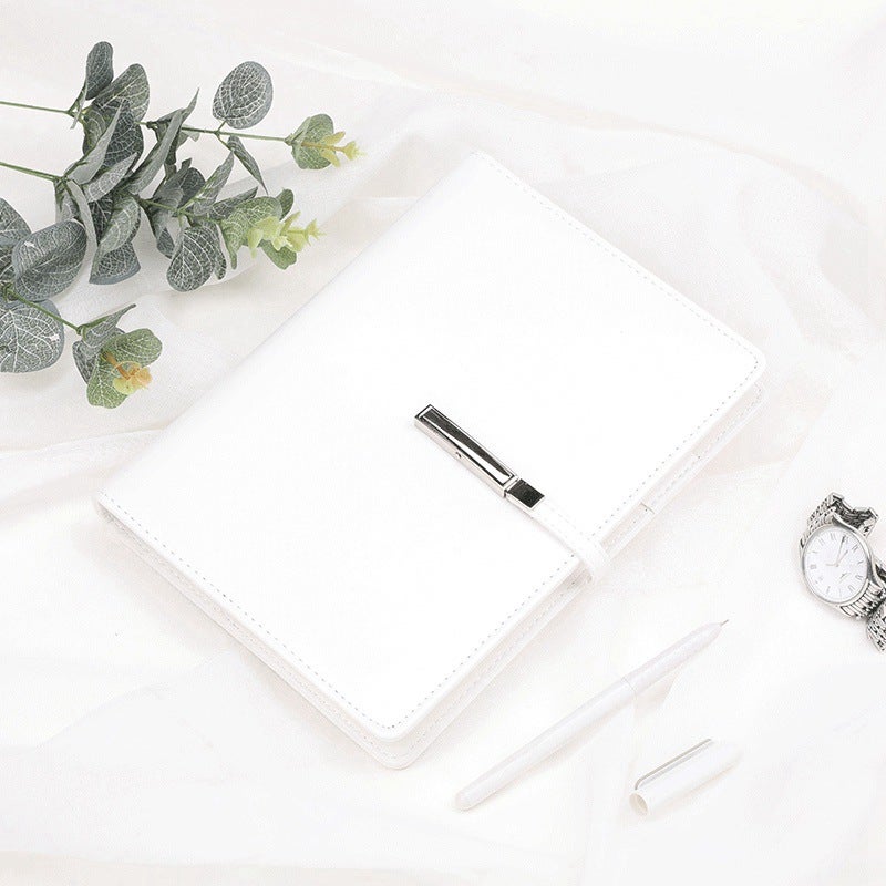 A5 Notebook New Simple Diary Meeting Record Business Office Work Loose-Leaf Notepad With Buckle - Image 3