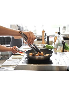 PLENARO PLENARO Set of 3 Stainless Steel Food Tongs with Silicone Tips 3 Types Heavy Duty NonStick Clamp Clip for Kitchen BBQ Cooking Grilling Buffet Noodles Salad Steak Black  - Image 3