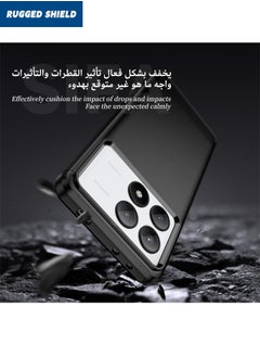 راجيد شيلد غطاء خلفي Xiaomi POCO X6 Pro، جراب Xiaomi Poco X6 Pro مع نسيج من ألياف الكربون المصقولة، جراب هاتف مرن مقاوم للصدمات من مادة TPU للحماية العسكرية، غطاء نحيف لهاتف Xiaomi POCO X6 Pro 5G، أسود  - Image 2