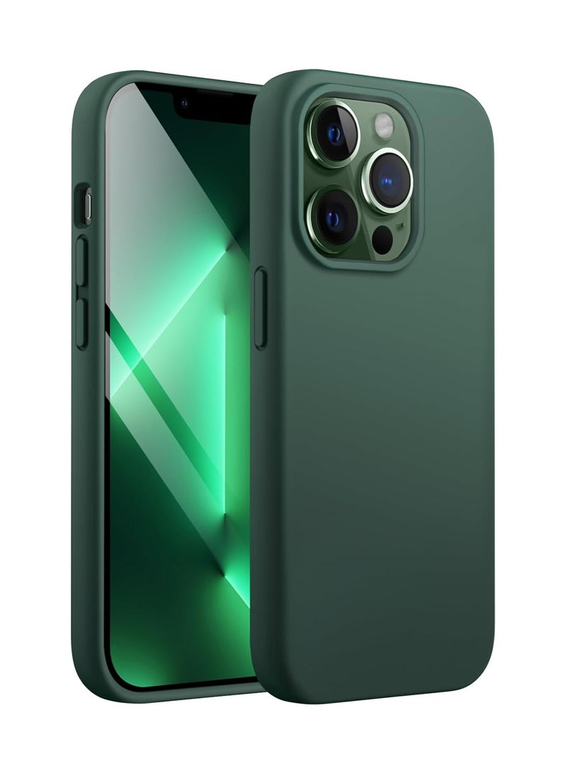 ACLIX Silicone Case Compatible with iPhone 13 Pro Max, Slim Liquid Silicone, Layers of Soft Gel Rubber Shockproof, Protective Phone Case Cover with TPU Lining Compatible With iPhone 13 Pro Max (Alpine Green) - Image 1