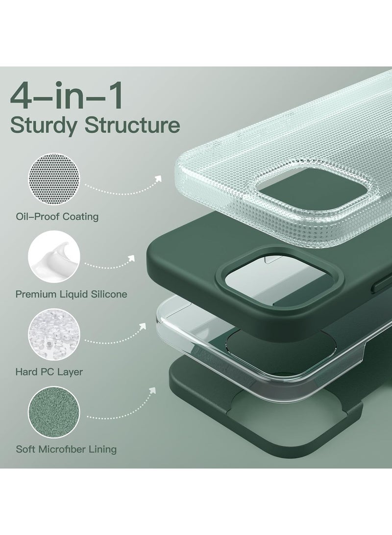 ACLIX Silicone Case Compatible with iPhone 13 Pro Max, Slim Liquid Silicone, Layers of Soft Gel Rubber Shockproof, Protective Phone Case Cover with TPU Lining Compatible With iPhone 13 Pro Max (Alpine Green) - Image 3