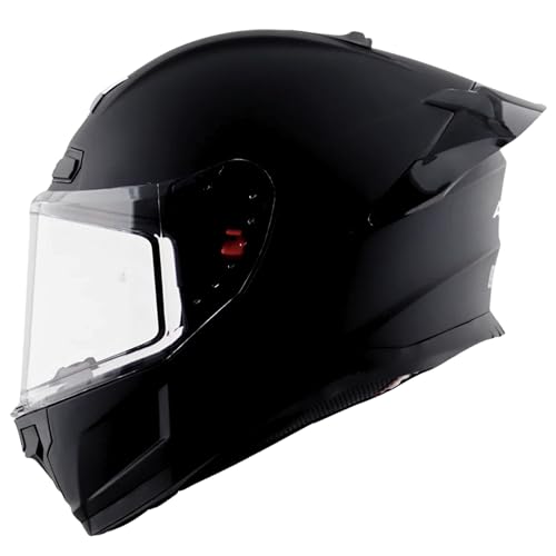Axor Saber ISI ECE and DOT Certified Matte Finish Full Face Helmet for Men with Pinlock Fitted Clear Visor -Dull Black-M - Image 1