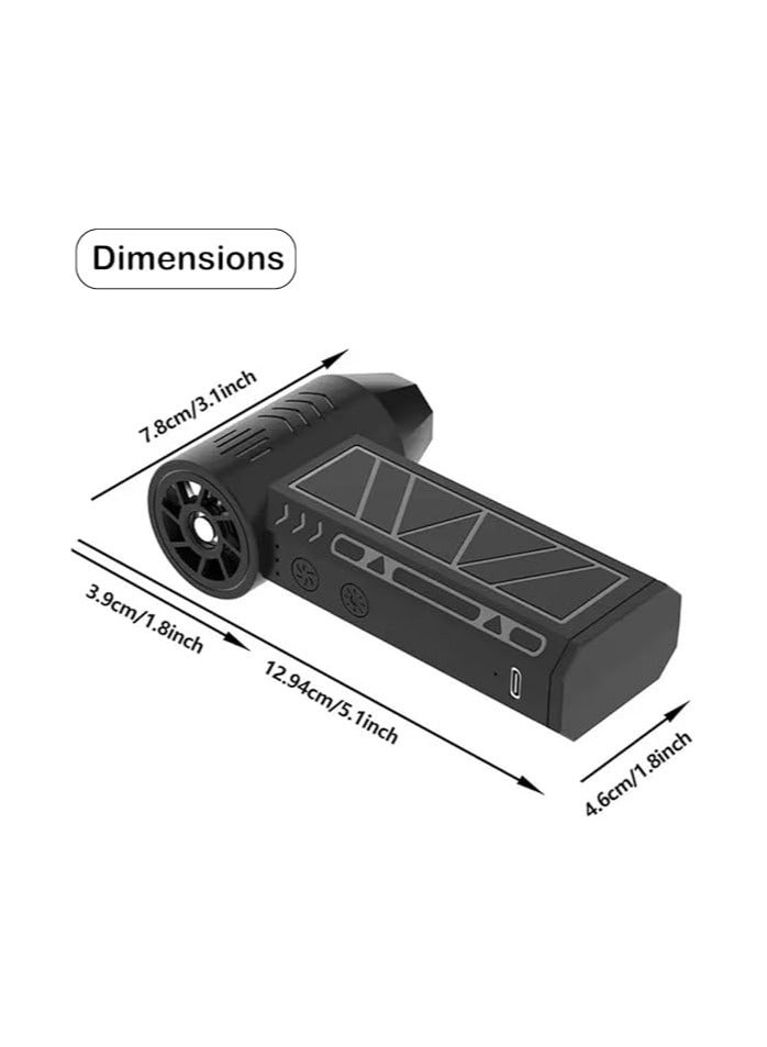 مروحة يدوية صغيرة مع شفرة التوربينات ، مروحة توربو المحمولة مع مصباح LED ، مروحة منفاخ 130000 دورة في الدقيقة ، سرعة التنظيم ، مروحة الشواء مصغرة مع منفاخ ، عالية الكفاءة تنظيف السيارات الكمبيوتر لوحة المفاتيح أريكة ، 5000mAh مع حالة الشحن السريع Typec - Image 2