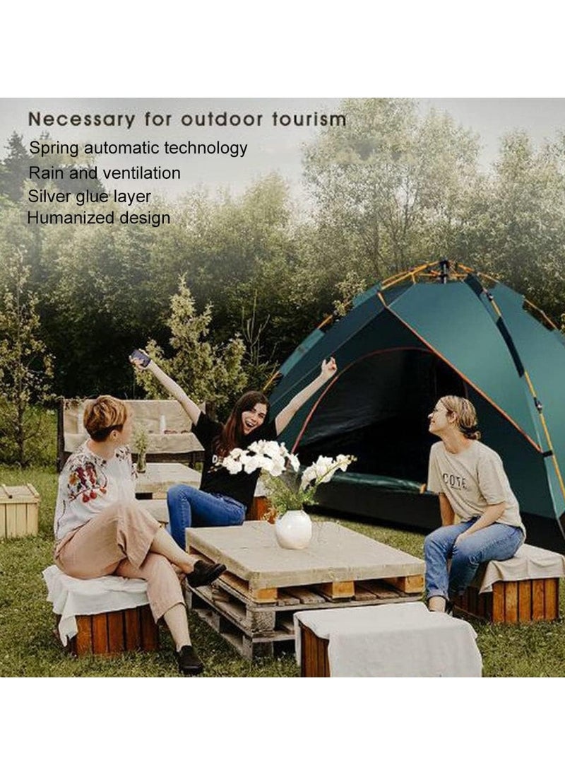 KUYING Camping Tent 3-4 people, pop-up tent detachable Instant Tent 2 doors breathable waterproof UV protection, Family Yurt ideal for family outdoor sports travel picnic with tote bag  - Image 2
