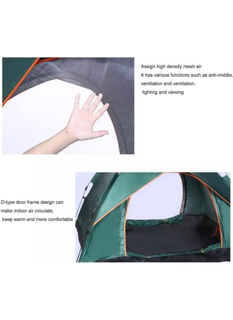KUYING Camping Tent 3-4 people, pop-up tent detachable Instant Tent 2 doors breathable waterproof UV protection, Family Yurt ideal for family outdoor sports travel picnic with tote bag  - Image 5