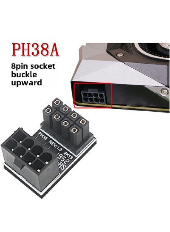 Graphics Card Power Supply 180 Degrees Steering Connector 6P8P Turning Device Chassis Routing Beautifying Solution Graphics Card Top Cover-Color:PH38A-10PCS  - Image 1