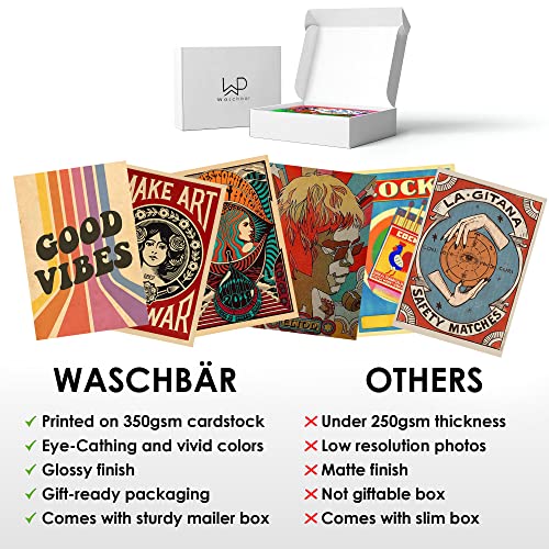 WaschbÃ¤r Waschbär 54PCS Hippie Wall Collage Kit, Vintage Aesthetic Posters, 80s & 90s Retro Decor, Band Posters - Image 4