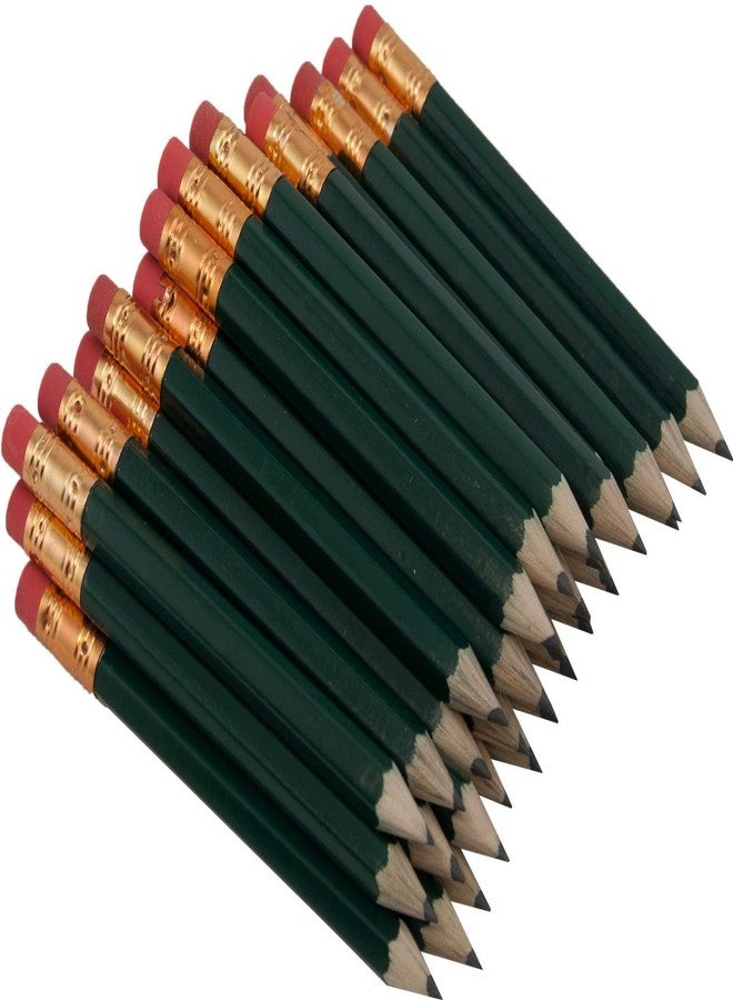 Graphite Half Pencils Sharpened Hex (Golf Pencils, Pew Pencil, Score Pencil, Short Pencil) (Golf Green) - Image 2