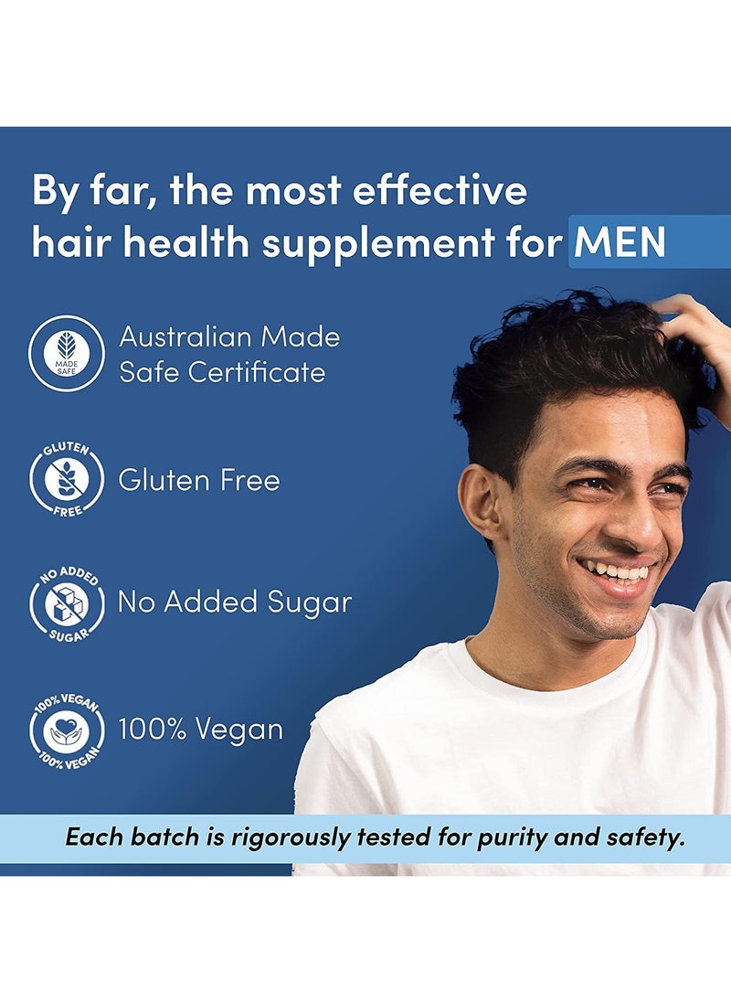مان ماترز الرجل يهم Biotin Hair Gummies (60N) | لا يضاف السكر | مع البيوتين ، DHT Blockers ، فيتامين A ، C ، E ، الألياف والزنك | للشعر الأقوى والصحية | 100 ٪ نباتي و Gut ودية  - Image 4
