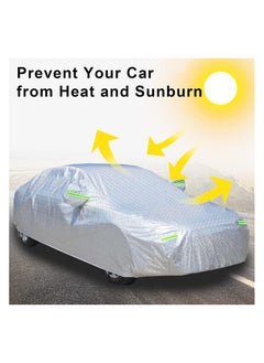 GTSOL All Weather Multi-Layer Car Cover Waterproof, Windproof, and UV Resistant, Full Outdoor Protection with Zipper Access, White, YXL Size  - Image 4