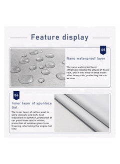 GTSOL All Weather Multi-Layer Car Cover Waterproof, Windproof, and UV Resistant, Full Outdoor Protection with Zipper Access, White, YXL Size  - Image 5