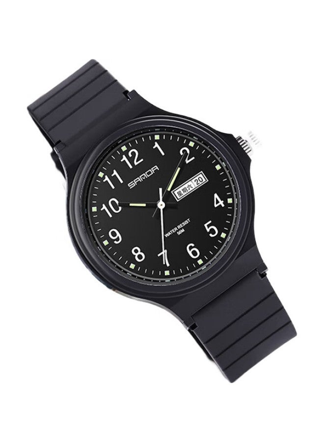 Sanda Exam Watch For Men, Women, Students, Teenagers, Children, Elementary, Middle And High School Students, Civil Servants, Quartz Watch 6060 Black - Image 2
