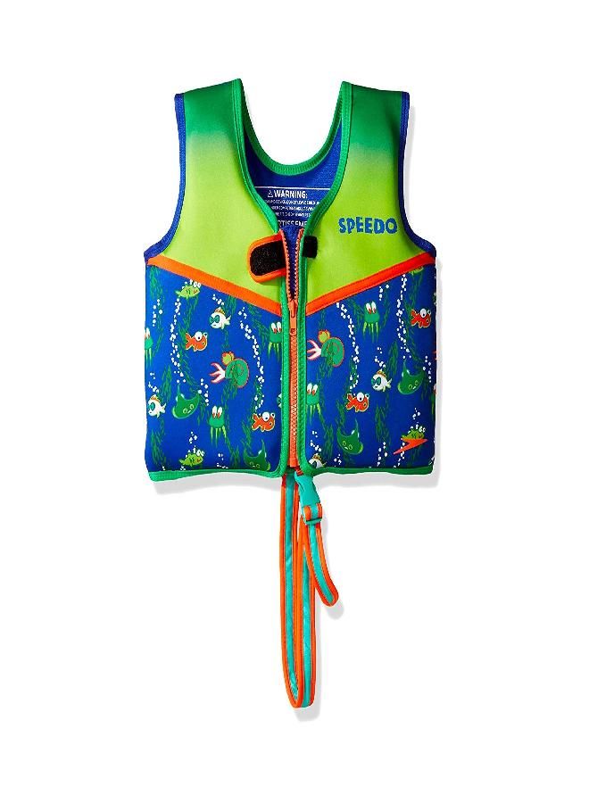 speedo Speedo Unisex-Child Swim Flotation Classic Life Vest Begin to Swim UPF 50 Sapphire Blue Printed, Large  - Image 1