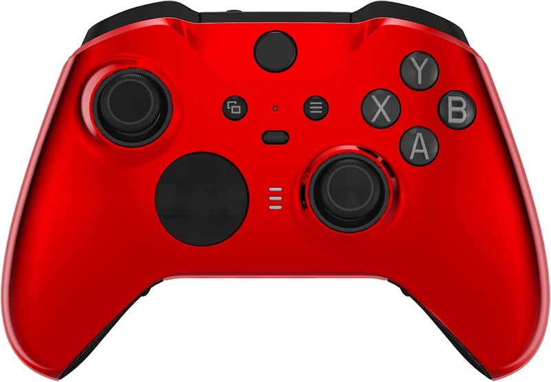eXtremeRate غطاء لوحة أمامية لامع من eXtremeRate Chrome Red Edition، مجموعة استبدال الغلاف الأمامي لوحدة تحكم Xbox One Elite Series 2 وXbox Elite 2 Core موديل 1797 - تشمل حلقات الإبهام المميزة - Image 1