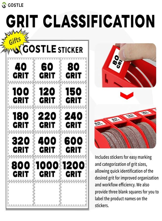 gostle 5 Inch Professional Sanding Discs Storage Bins - 10 Bins Set for Efficient Organization, Offset Snap-On Connection, Grit Classification, Space-Saving Design and Versatile Application, Red - Image 5