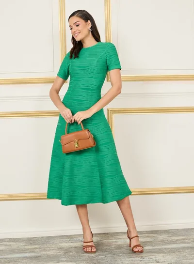 Styli Textured Knit Midi Dress