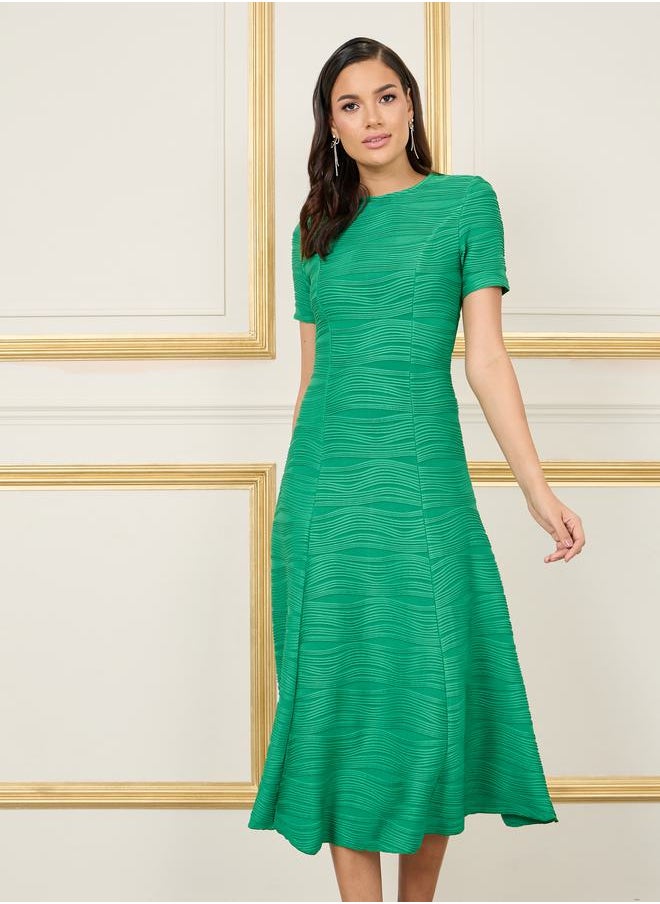 Weave Texture A-line Midi Dress - pzsku/ZB1171FF6AEB3E939693BZ/45/_/1712415155/928d4ae4-61c0-45b2-8a1a-39fde6baac01