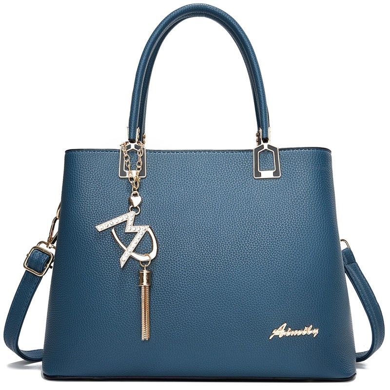 ToLFE Crossbody Purses and Handbags for Women PU Leather Tote Top Handle Satchel Shoulder Bags Liz Blue