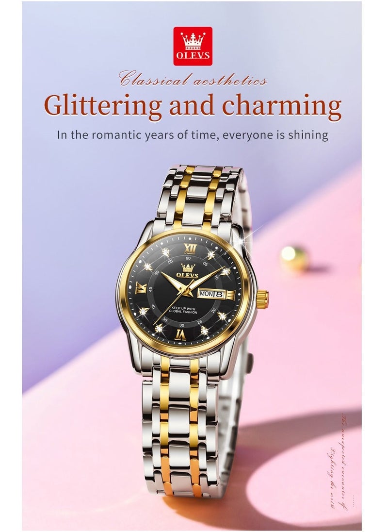 OLEVS Watches for Women Fashion Quartz Stainless Steel Water Resistant Watch Silver 5513 - Image 4