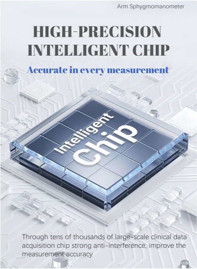 SahlTech Dual User Blood Pressure Monitor with Voice Assistant - 180 Memory Storage, Large LCD, Adjustable Cuff & USB Rechargeable - Automatic Upper Arm Bp Machine - Image 3