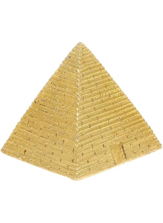 5.3cm Golden Resin Egyptian Pyramid Statue Mini Ancient Egypt Building Model Aquarium Terrarium Zen Sand Table Decor Ornament Egyptian Travel Souvenir Desktop Sculpture Gift - Image 1