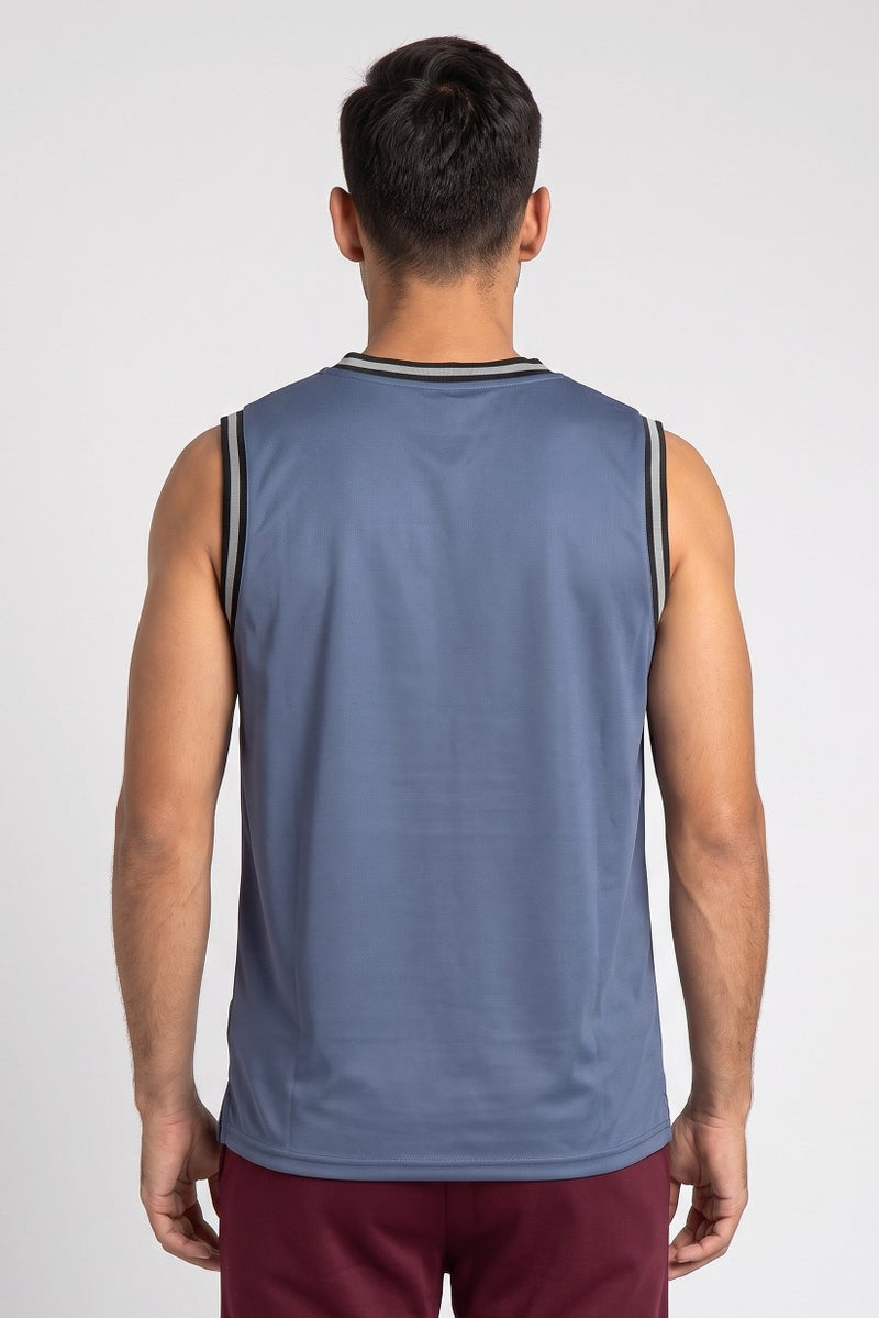 RBX Men Sportswear Fit Sleeveless Basketball Vest, Midnight Navy - Image 4