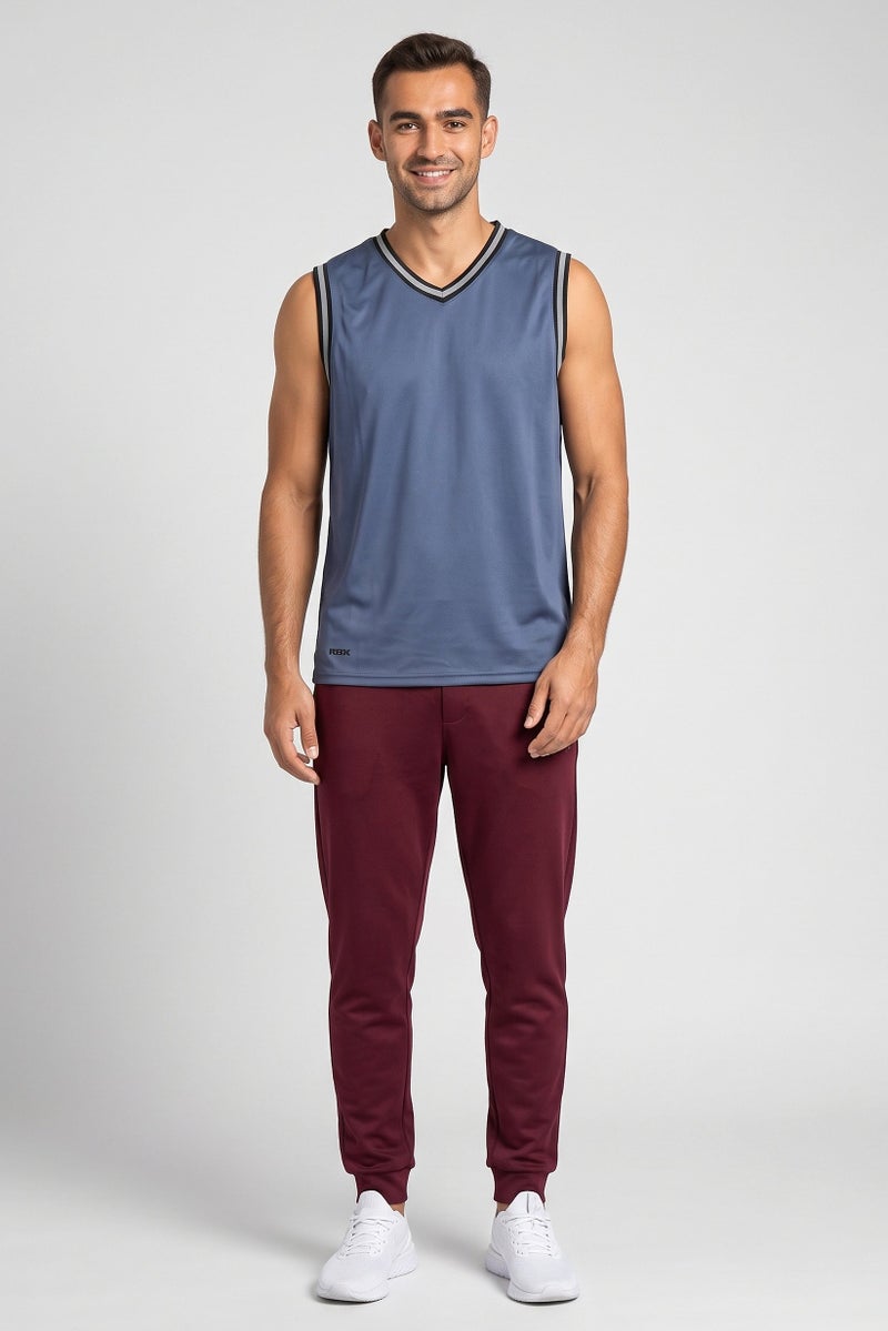 RBX Men Sportswear Fit Sleeveless Basketball Vest, Midnight Navy - Image 2