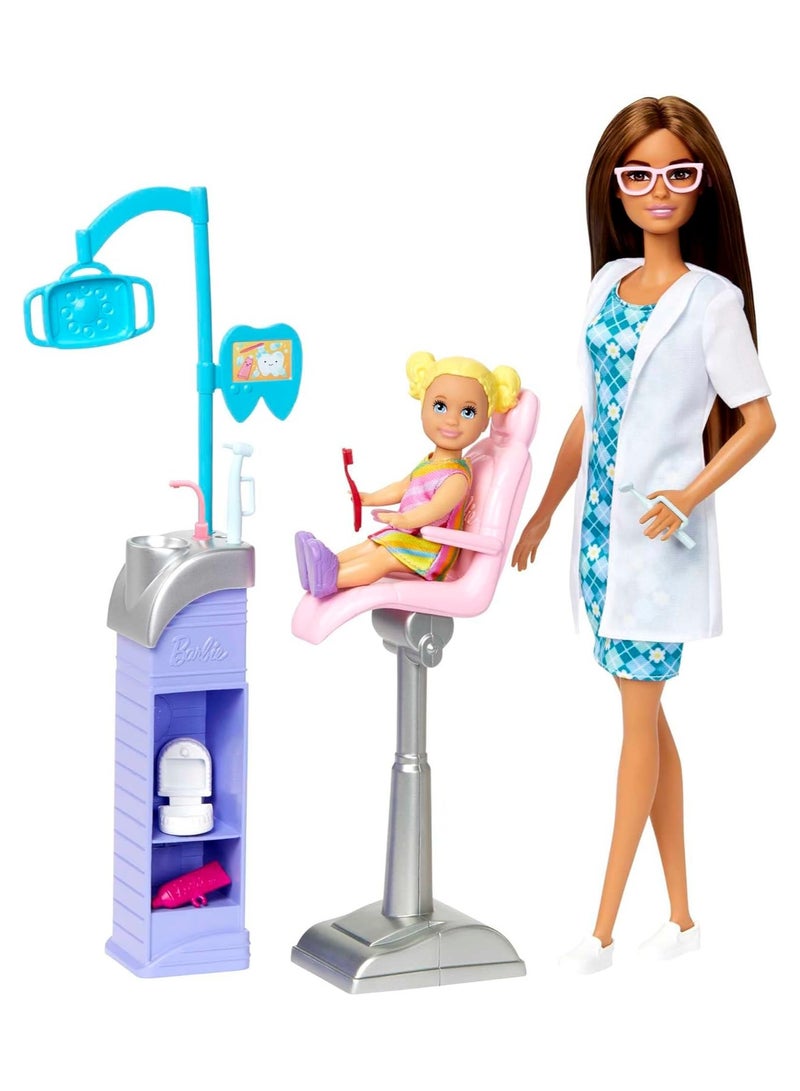 باربي دمية طبيب الأسنان ومجموعة اللعب مع الملحقات، ألعاب باربي - Image 1