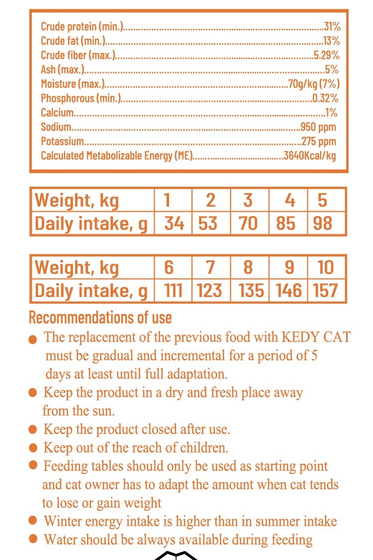 KEDY CAT Classic Dry Cat Food 10kg - Image 3