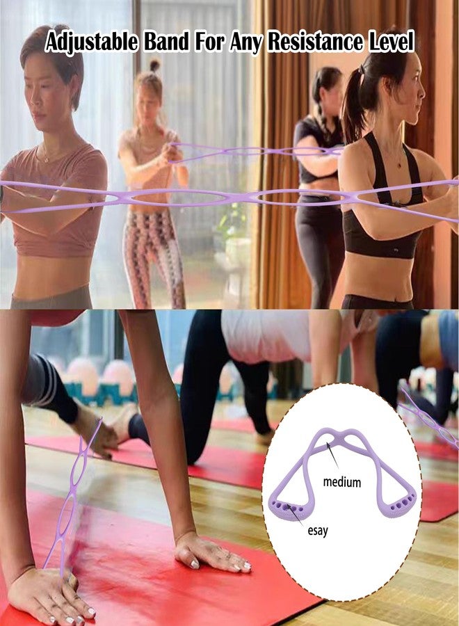 VKSG 4 Ring Adjustable Loop Resistance Bands for Working Out Walk at Home，Workout Bands Exercise Stretch Band for Women&Men Fitness, Yoga, Pilates-Non-Slip, Durable Rubber, Home/Gym Use(Purple) - Image 5