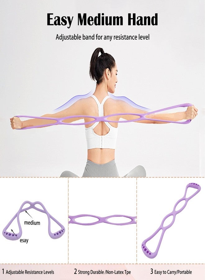 VKSG 4 Ring Adjustable Loop Resistance Bands for Working Out Walk at Home，Workout Bands Exercise Stretch Band for Women&Men Fitness, Yoga, Pilates-Non-Slip, Durable Rubber, Home/Gym Use(Purple) - Image 2