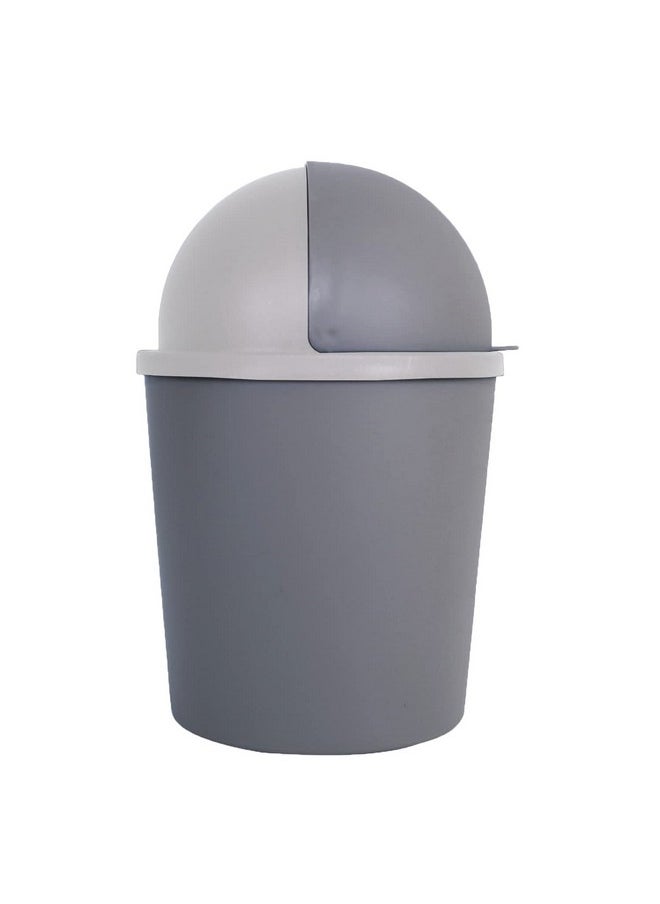 Kuber Industries Kuber Industries Table Dustbin|Plastic Swinging Lid Waste Storage Garbage Bin|Desktop Trash Can For Study Table, Office(Gray)  - Image 3