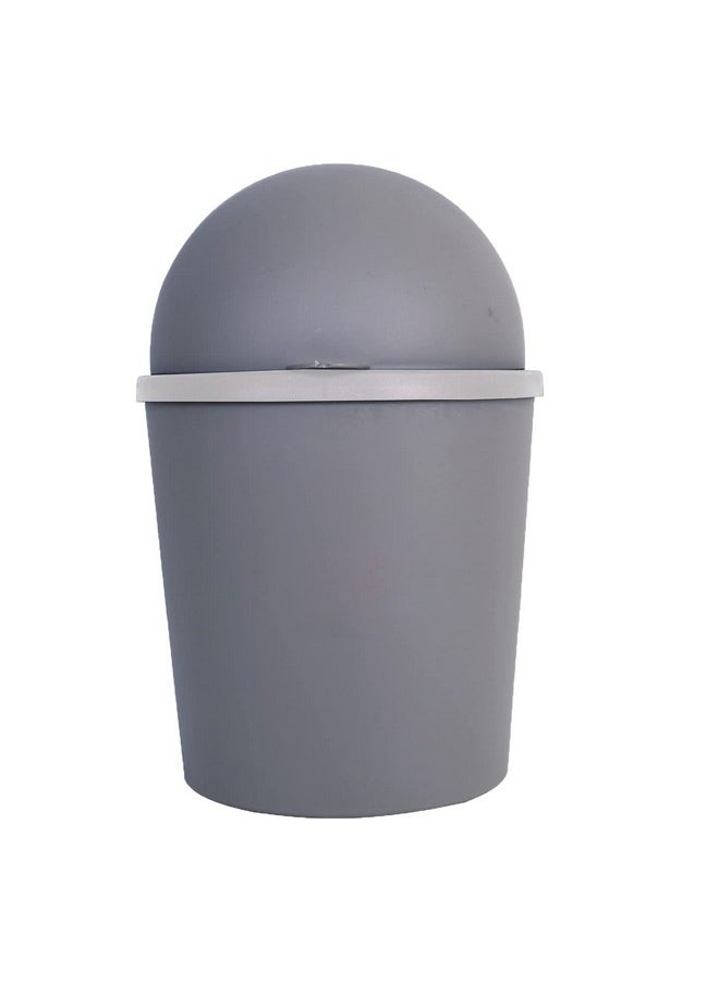 Kuber Industries Kuber Industries Table Dustbin|Plastic Swinging Lid Waste Storage Garbage Bin|Desktop Trash Can For Study Table, Office(Gray)  - Image 2