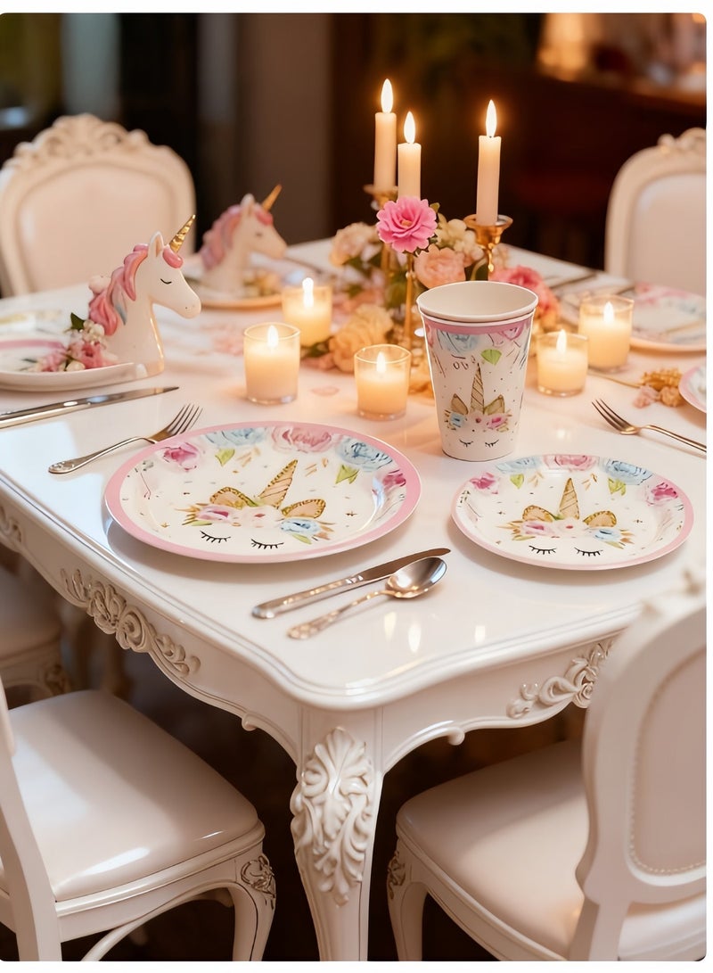 Balloon World 114-Piece Unicorn Theme Party Disposable Tableware Set - Image 3