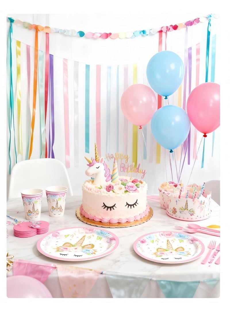 Balloon World 114-Piece Unicorn Theme Party Disposable Tableware Set - Image 4
