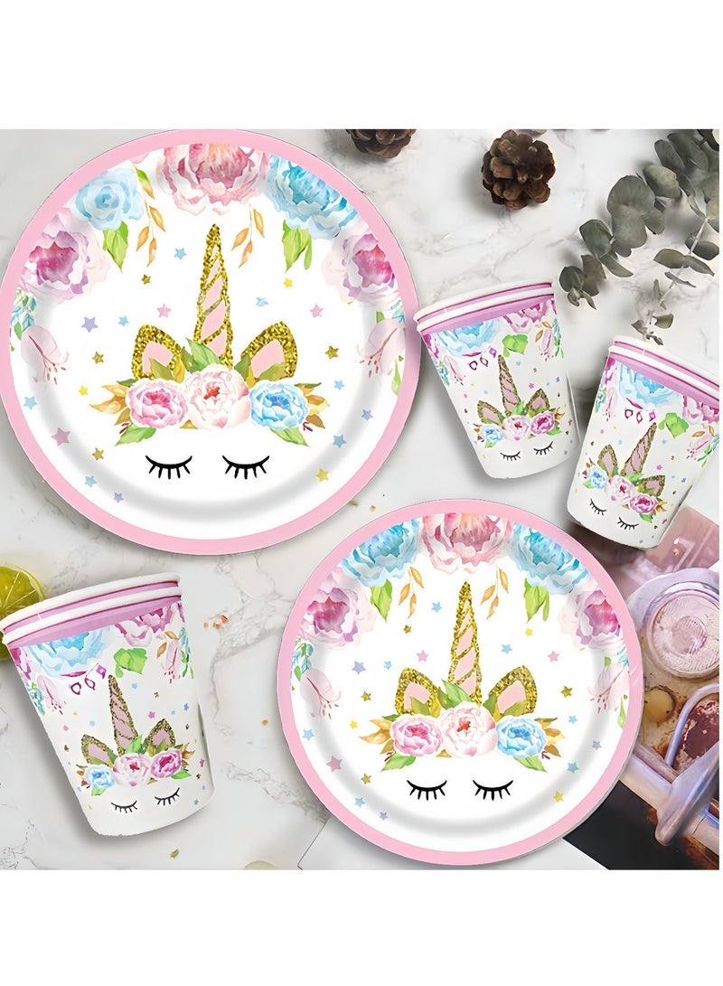 Balloon World 114-Piece Unicorn Theme Party Disposable Tableware Set - Image 5