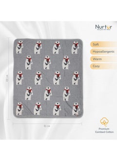 Nurtur Soft Baby Blankets For Boys And Girls 100% Combed Cotton Lightweight Fleece  - Image 2