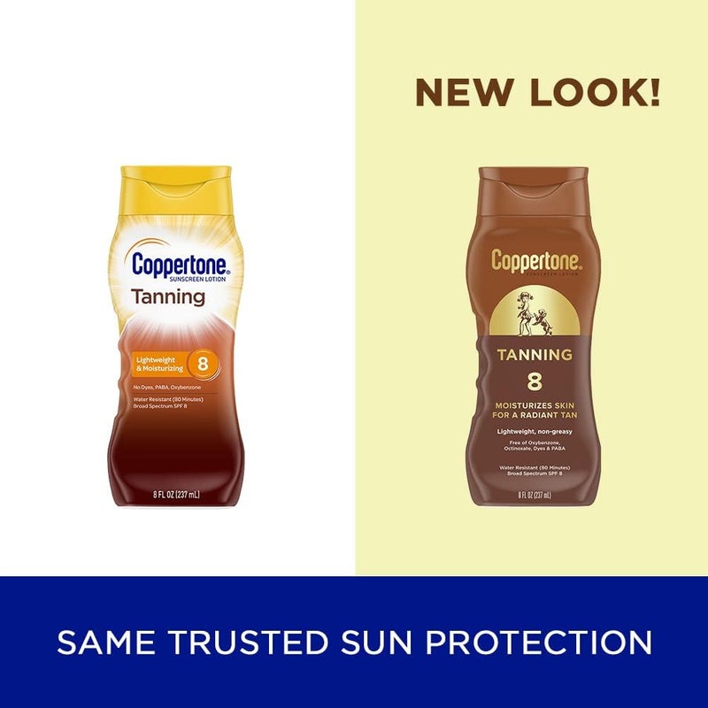 Coppertone Tanning Lotion SPF 8 - Non-Greasy Lightweight Formula, 8 Fl Oz - Image 4