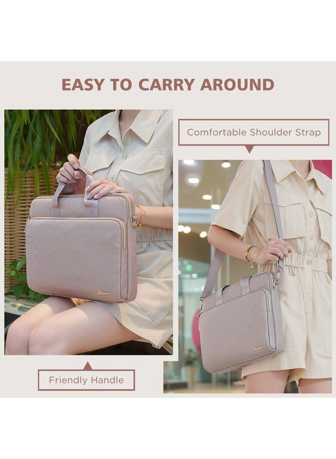KIZUNA Laptop Sleeve Case 15.6 Inch Computer Shoulder Bag for for 16" MacBook Pro M4/Lenovo IdeaPad Flex 5i Gen 8/Legion Slim 5/Yoga Pro 9i/ThinkBook 16/HP Envy x360/Dell XPS 16/16 Plus,Khaki - Image 2