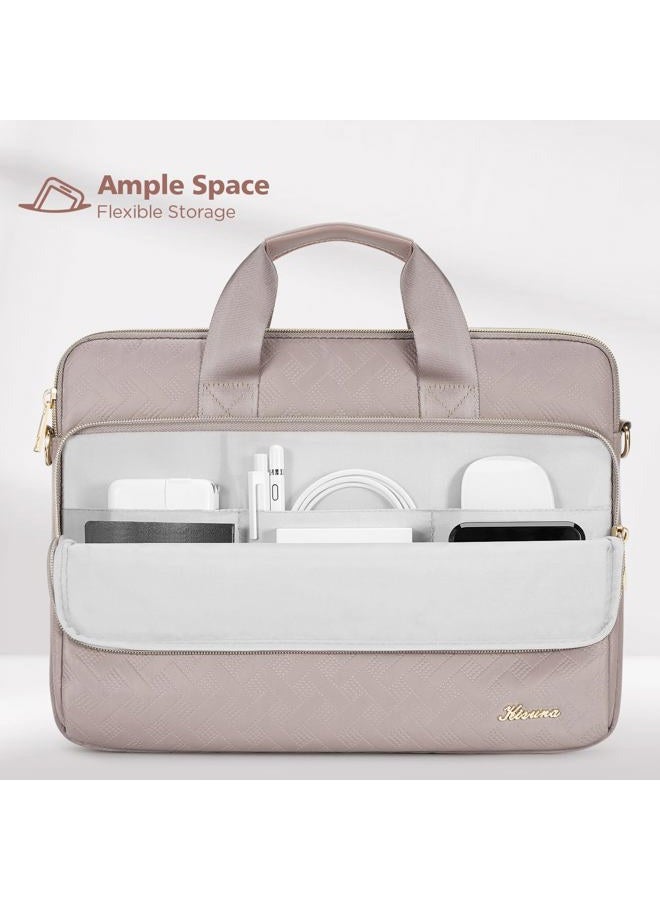 KIZUNA Laptop Sleeve Case 15.6 Inch Computer Shoulder Bag for for 16" MacBook Pro M4/Lenovo IdeaPad Flex 5i Gen 8/Legion Slim 5/Yoga Pro 9i/ThinkBook 16/HP Envy x360/Dell XPS 16/16 Plus,Khaki - Image 3
