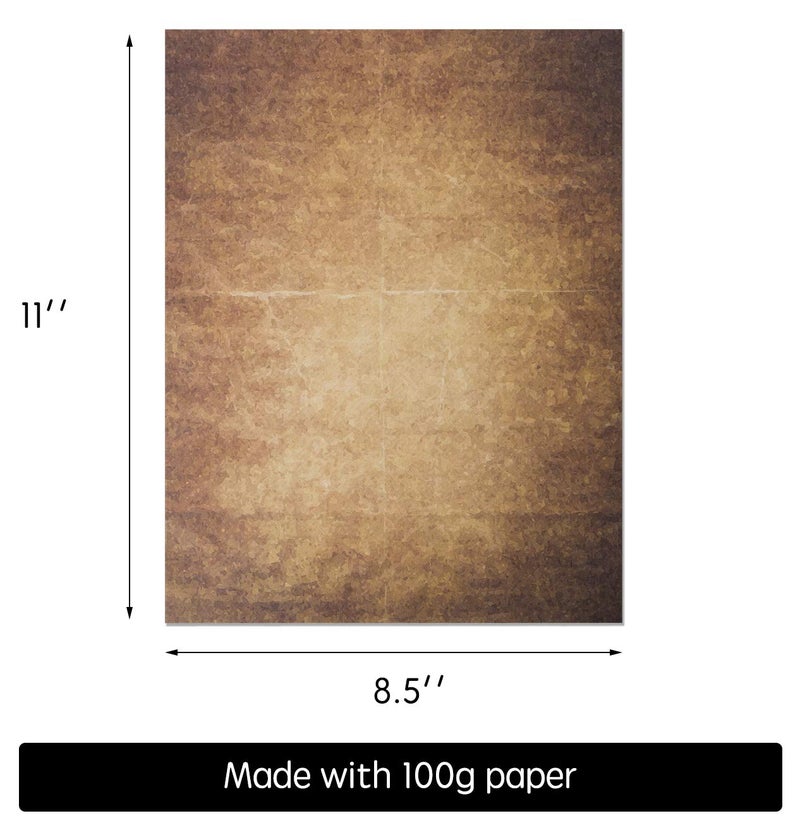 Bargain Paradise 120 Aged Paper - Antique Looking Vintage Papers With Classic Aged Paper Designs - Six Unique Old Looking Designs - Printable Writing paper, 8.5 x 11 inches (Pack of 120) - Image 2