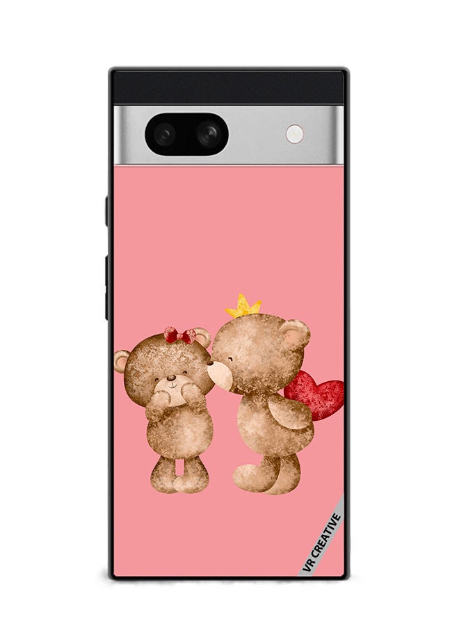 VR CREATIVE Protective Case Cover For Google Pixel 7a Bear Love Design Multicolour - Image 1