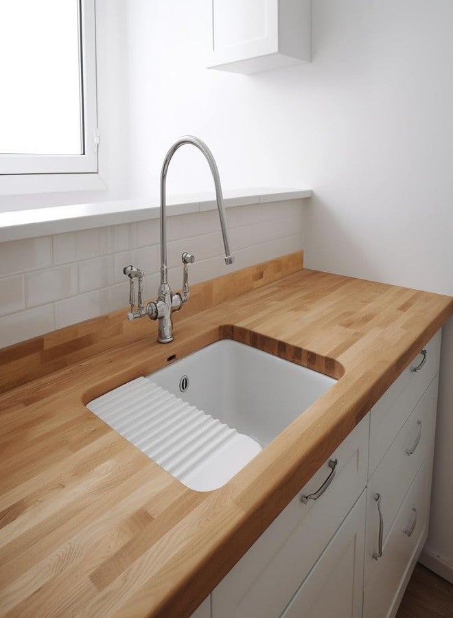 CONSDAN Oak Wood Backsplash, 25x4x3/4 inches, USA-Grown Solid Hardwood, Pre-Sanded & Pre-Finished, Ready to Use, Ideal for Pairing with CONSDAN Butcher Block Countertop - Image 5