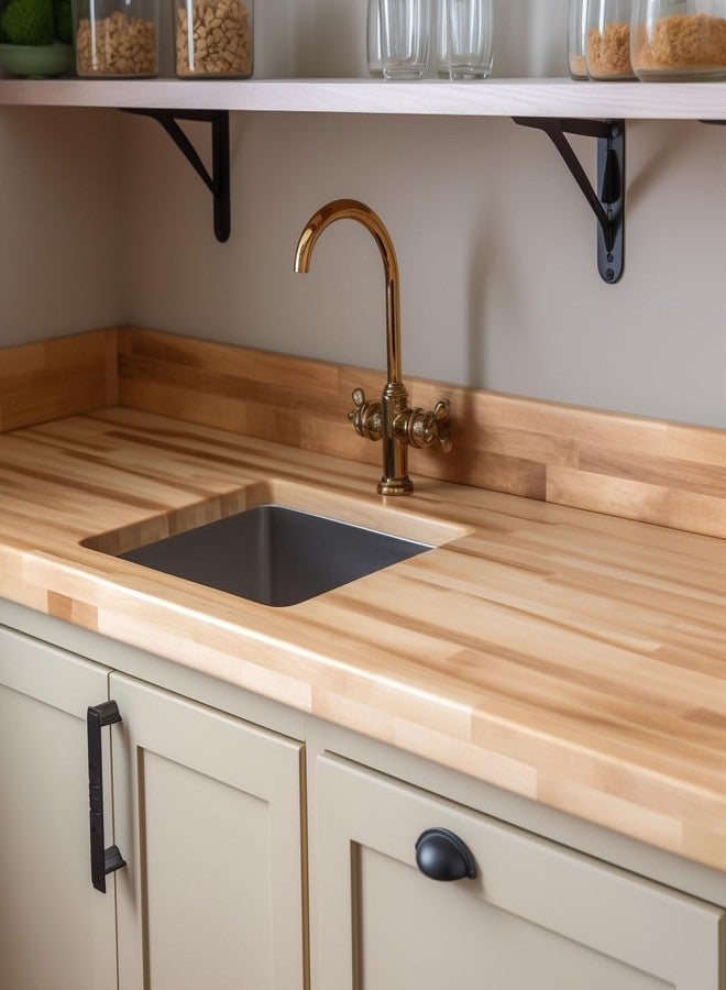 CONSDAN Oak Wood Backsplash, 25x4x3/4 inches, USA-Grown Solid Hardwood, Pre-Sanded & Pre-Finished, Ready to Use, Ideal for Pairing with CONSDAN Butcher Block Countertop - Image 2