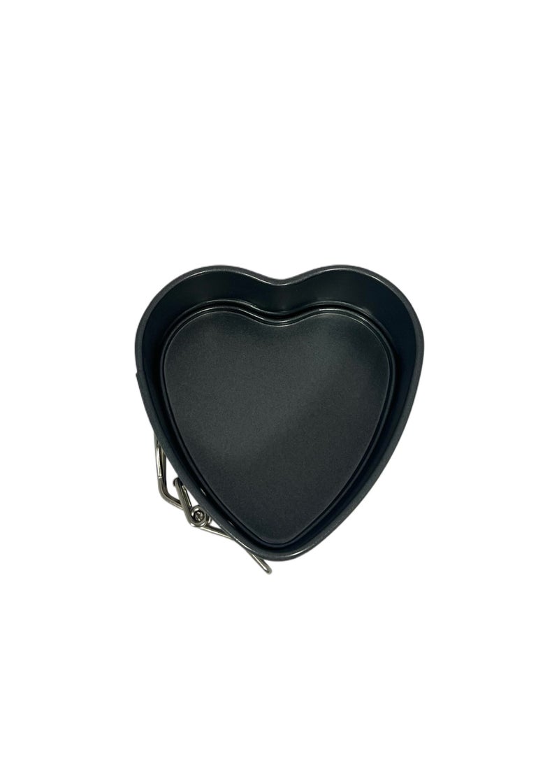 Homemaker Non-Stick Mini Heart Spring Form 10.2Cm X 4.7Cm - Black - Image 3